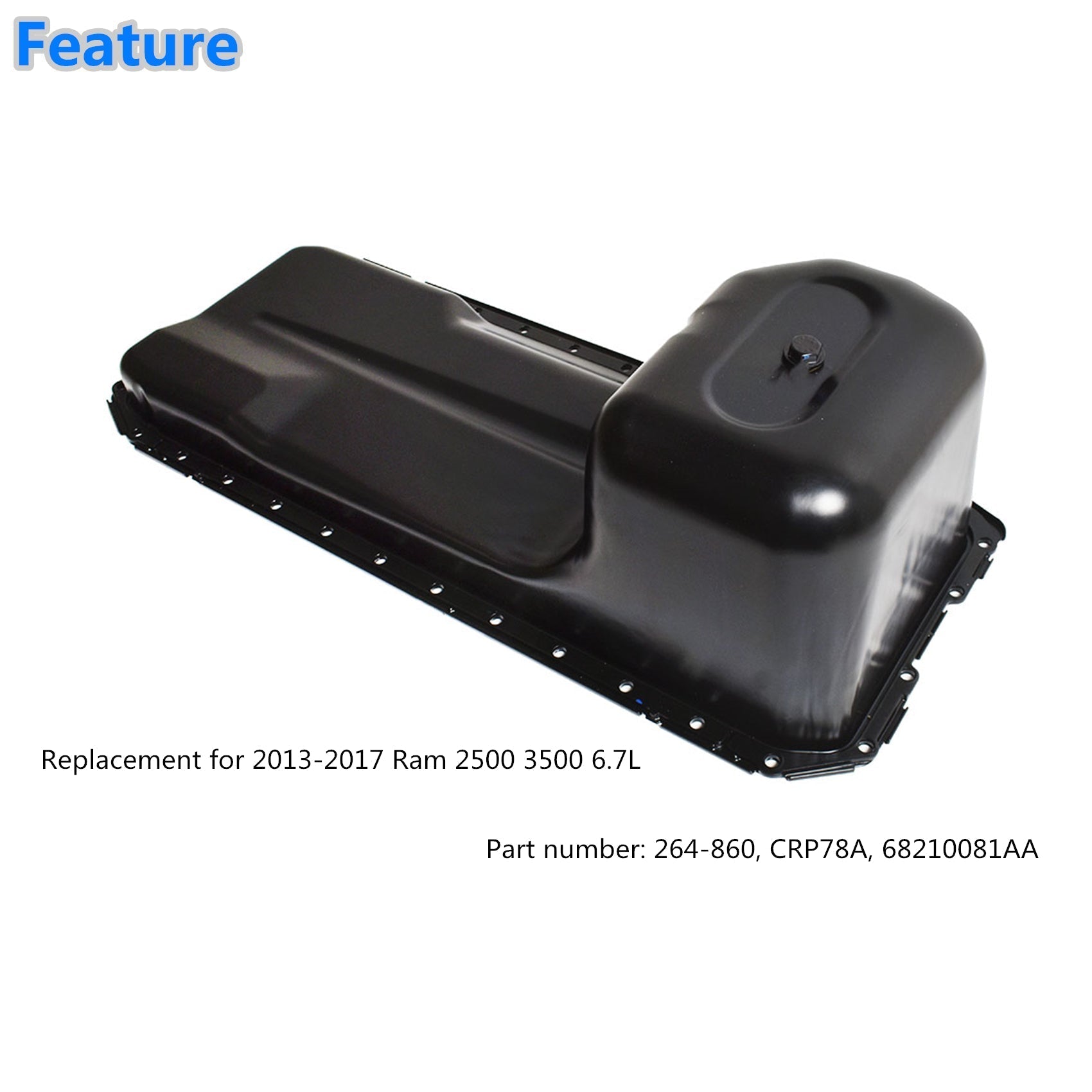 TOPPARTZ Engine Oil Pan for Ram 2500 3500 4500 5500 l6 6.7L Diesel Turbo 13-18