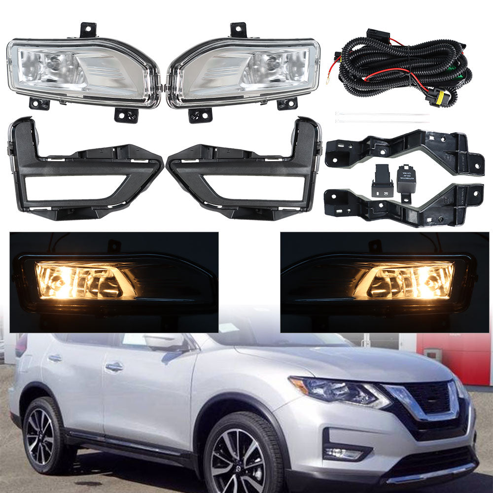 TOPPARTZ Fit For 17-20 Nissan Rogue S SL SV Front Bumper Fog Light Lamps Assembly RH&LH