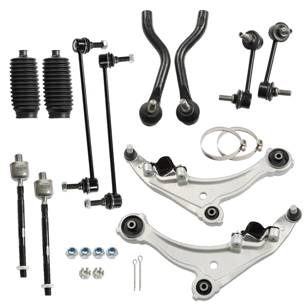 TOPPARTZ Fit For 2009-2014 Maxima Front Lower Control Arm Outer Tierod Sway Bar Link 12pc