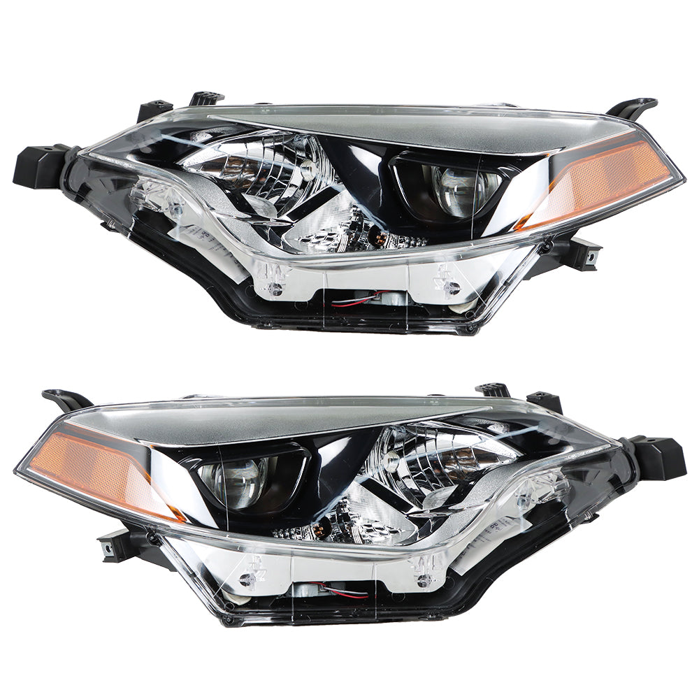 TOPPARTZ Fit For 2014 2015 2016 Toyota Corolla Headlight Halogen Clear Right&Left