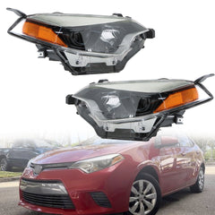 TOPPARTZ Fit For 2014 2015 2016 Toyota Corolla Headlight Halogen Clear Right&Left