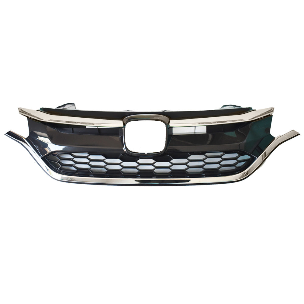 TOPPARTZ Fit For 2015 2016 Honda CRV CR-V Front Upper+ Lower Grille 2 Pcs Chrome