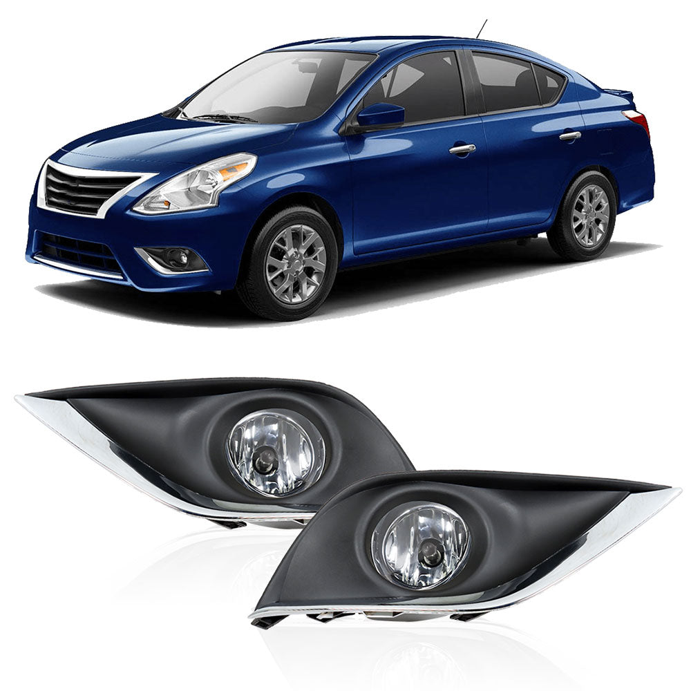 TOPPARTZ Fog Lights Lamp Kits For 2015-2018 Nissan Versa 4 Door Sedan
