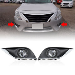 TOPPARTZ Fog Lights Lamp Kits For 2015-2018 Nissan Versa 4 Door Sedan