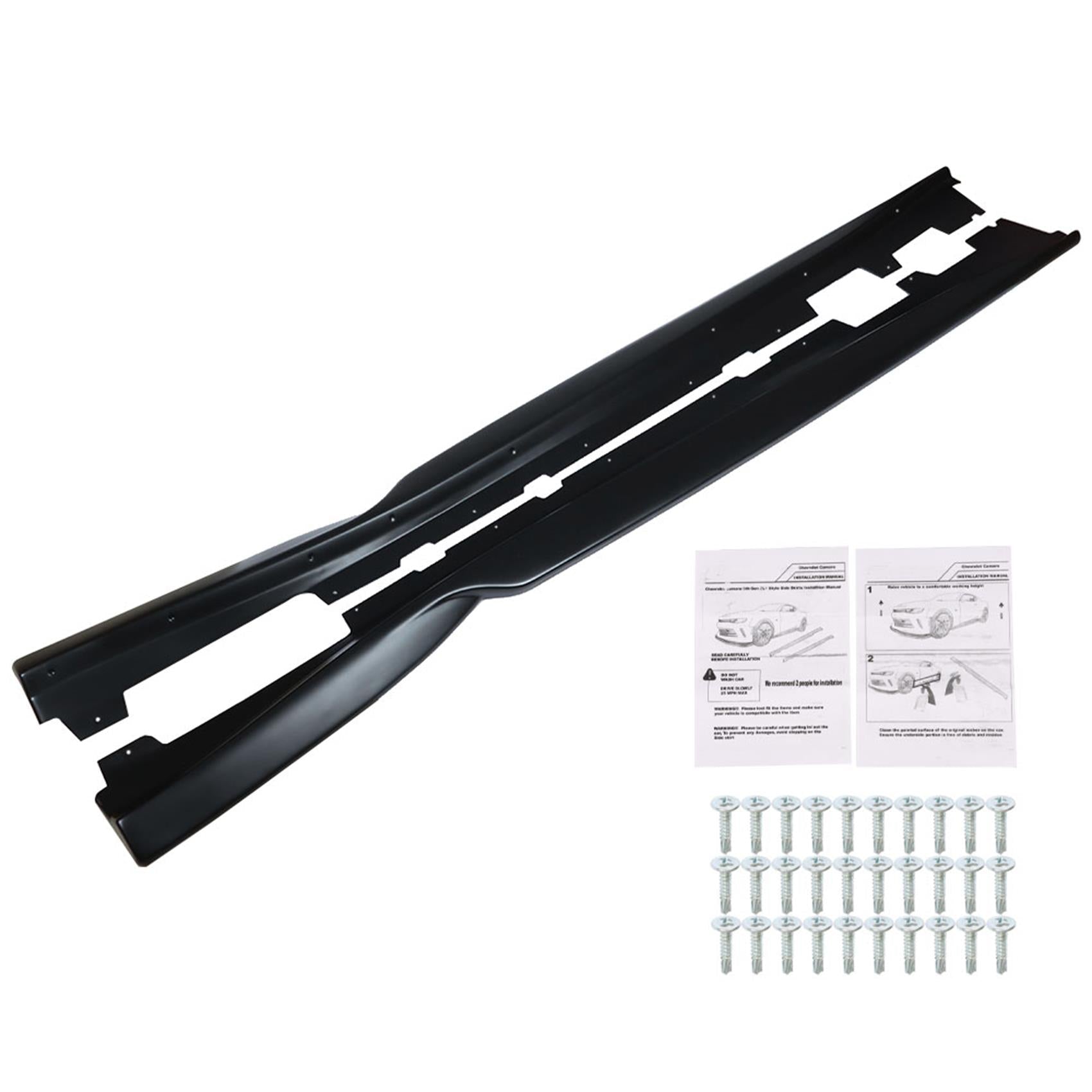 2X Side Skirt Rocker Panel Extension For 2016-20 Camaro SS RS LT LS Black