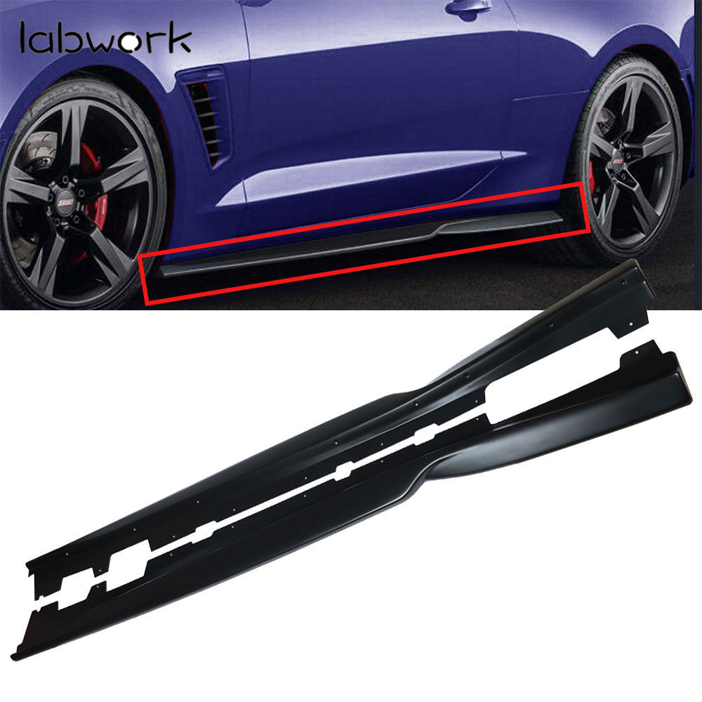 2X Side Skirt Rocker Panel Extension For 2016-20 Camaro SS RS LT LS Black