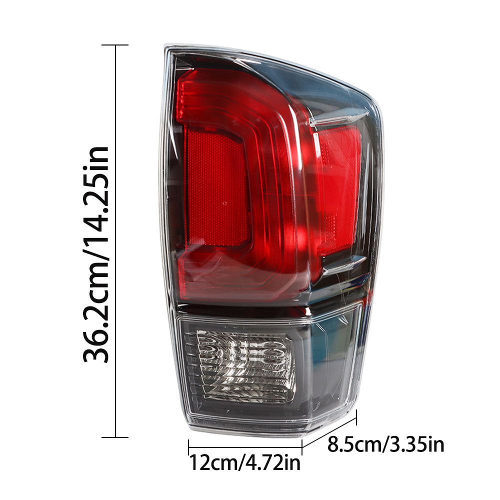 TOPPARTZ For 16-21 Toyota Tacoma Black Bezel Tail Lights Brake Lamp Left + Right