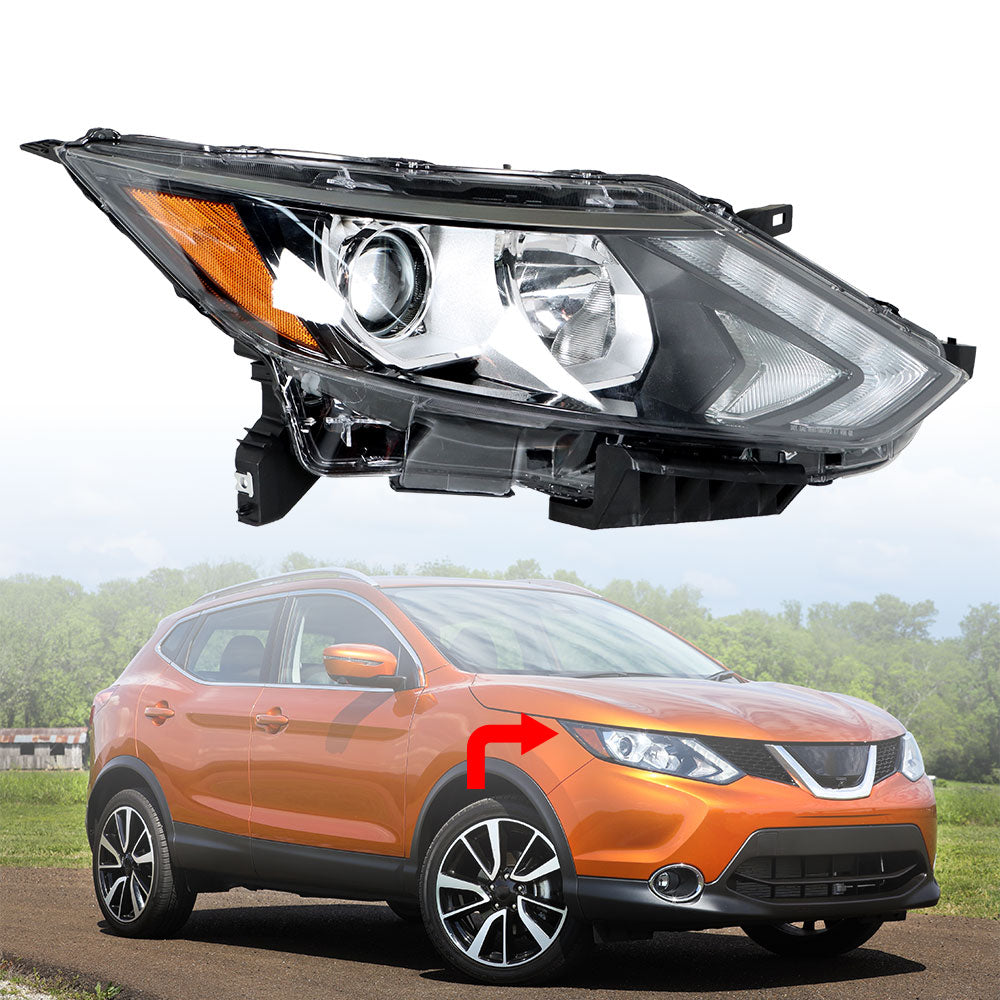 TOPPARTZ For 17-19 Nissan Rogue Sport Halogen Headlight Assembly Black Passenger