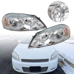 TOPPARTZ For 2006-2013 Chevrolet Impala Headlights Assembly Headlamp Chrome RH&LH