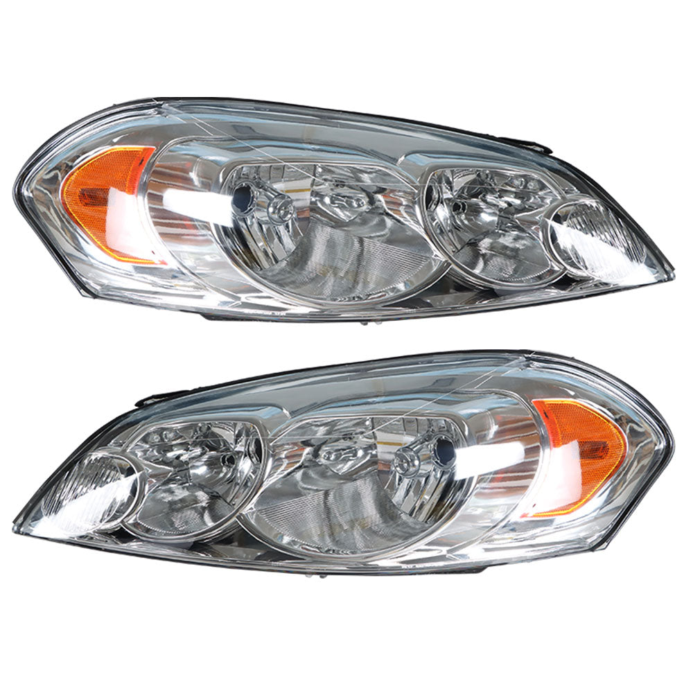 TOPPARTZ For 2006-2013 Chevrolet Impala Headlights Assembly Headlamp Chrome RH&LH
