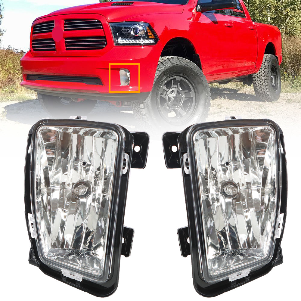 TOPPARTZ For 2013-2018 Dodge RAM 1500 Bumper Fog Lights Driver&Passenger Side
