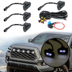 TOPPARTZ For 2020-2021 ToyotaTacoma Trd Pro Cool White LED Grille Light Kit 4Pcs