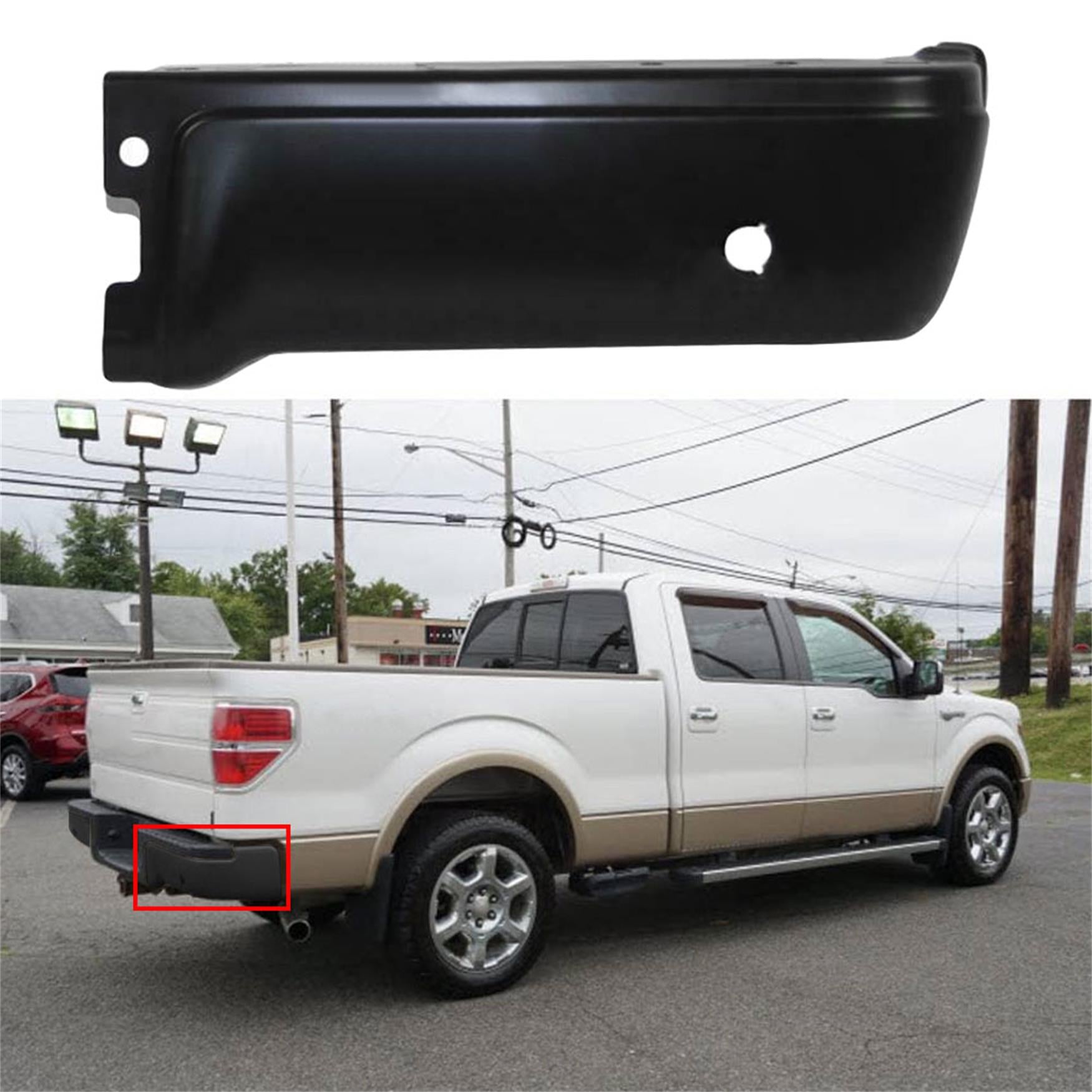 TOPPARTZ For Ford F-150 2009-2014 Steel Rear Bumper End Primered Right W/Park RH