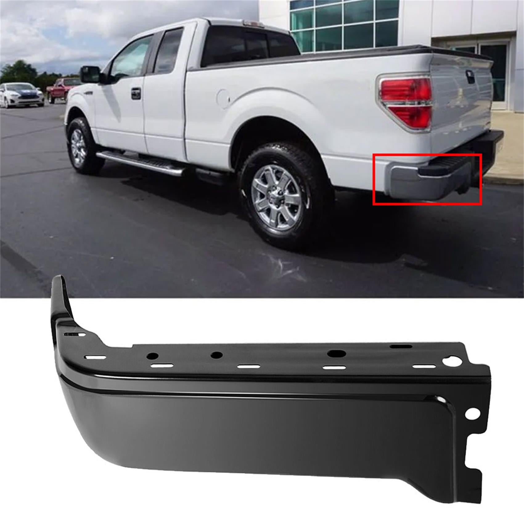 TOPPARTZ For Ford F150 2009-14 Rear Step Bumper End Face Bar Left Driver Primered