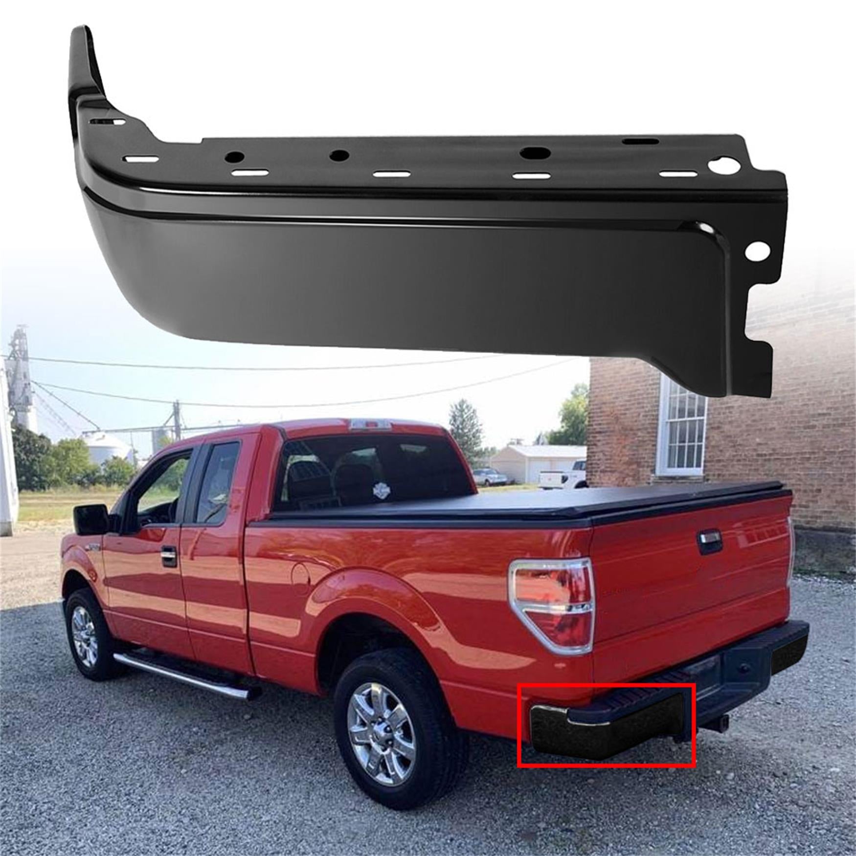 TOPPARTZ For Ford F150 2009-14 Rear Step Bumper End Face Bar Left Driver Primered