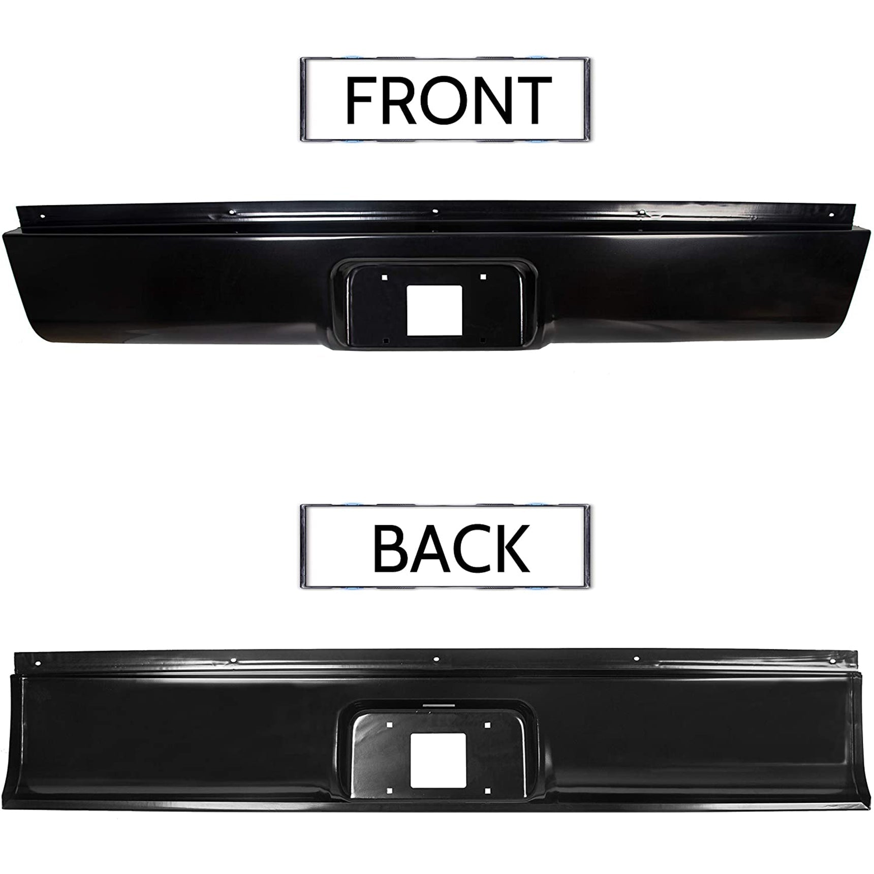 Rear Steel Bumper Roll Pan Black For Fleetside Silverado / Sierra 1999-2006