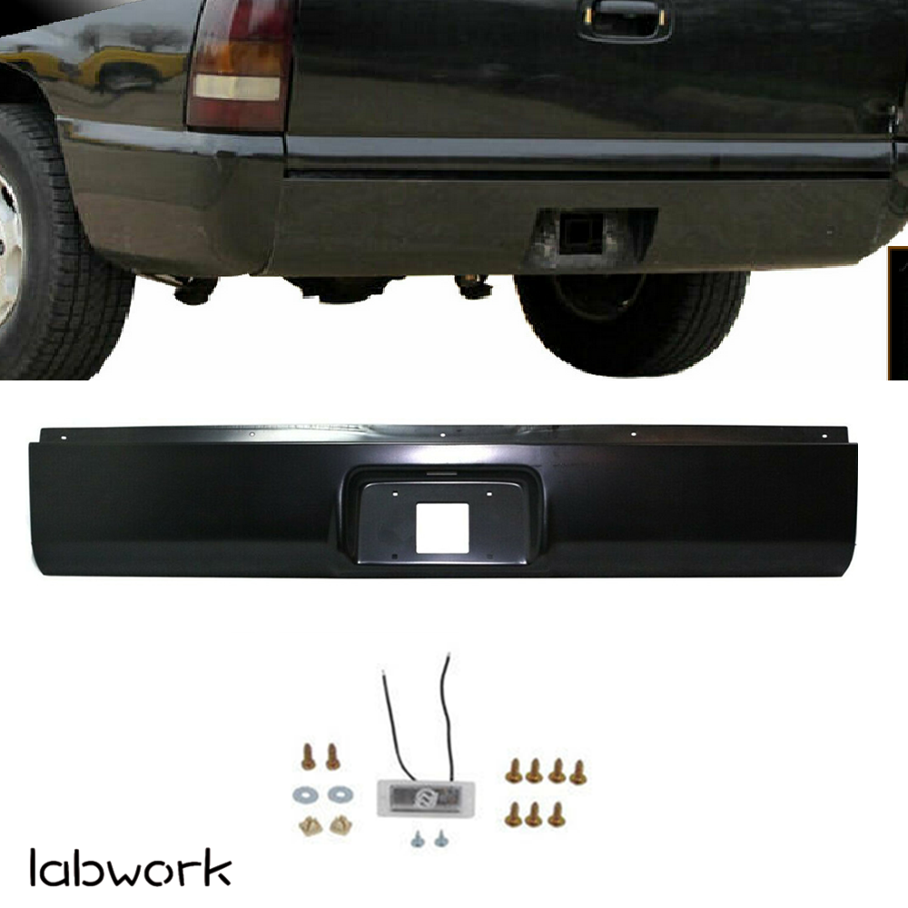 Rear Steel Bumper Roll Pan Black For Fleetside Silverado / Sierra 1999-2006