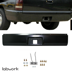Rear Steel Bumper Roll Pan Black For Fleetside Silverado / Sierra 1999-2006