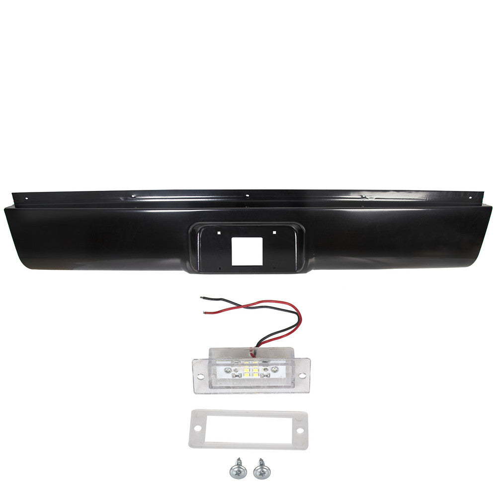 Rear Steel Bumper Roll Pan Black For Fleetside Silverado / Sierra 1999-2006