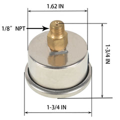 TOPPARTZ Fuel Pressure Regulator Gauge 0-160 PSI Liquid Filled Chrome/White Face