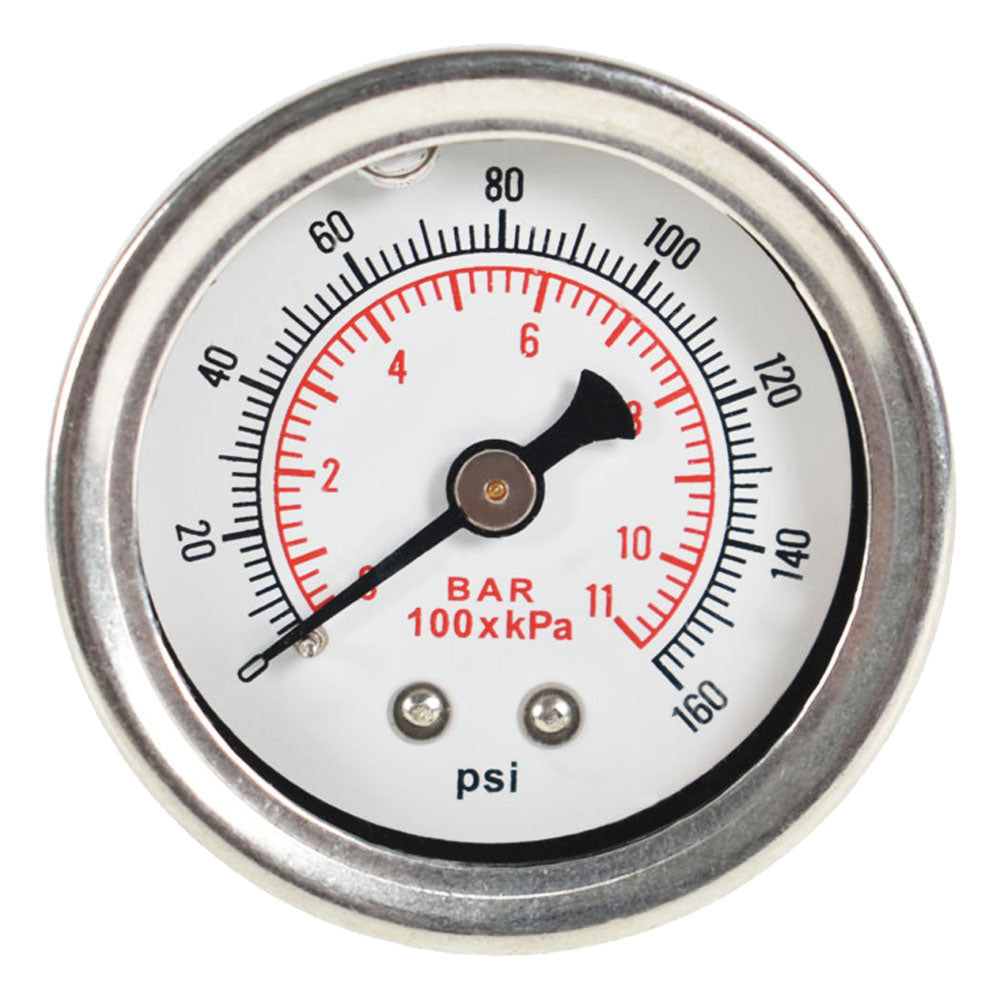 TOPPARTZ Fuel Pressure Regulator Gauge 0-160 PSI Liquid Filled Chrome/White Face
