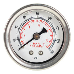 TOPPARTZ Fuel Pressure Regulator Gauge 0-160 PSI Liquid Filled Chrome/White Face