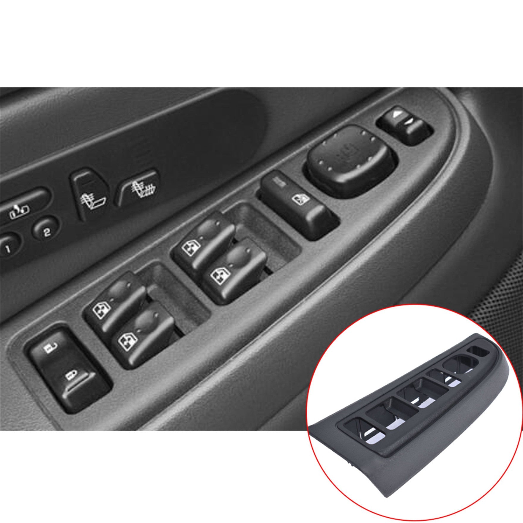 TOPPARTZ Gray Driver Side Window Switch Trim For 03-07 Silverado Sierra 89045128