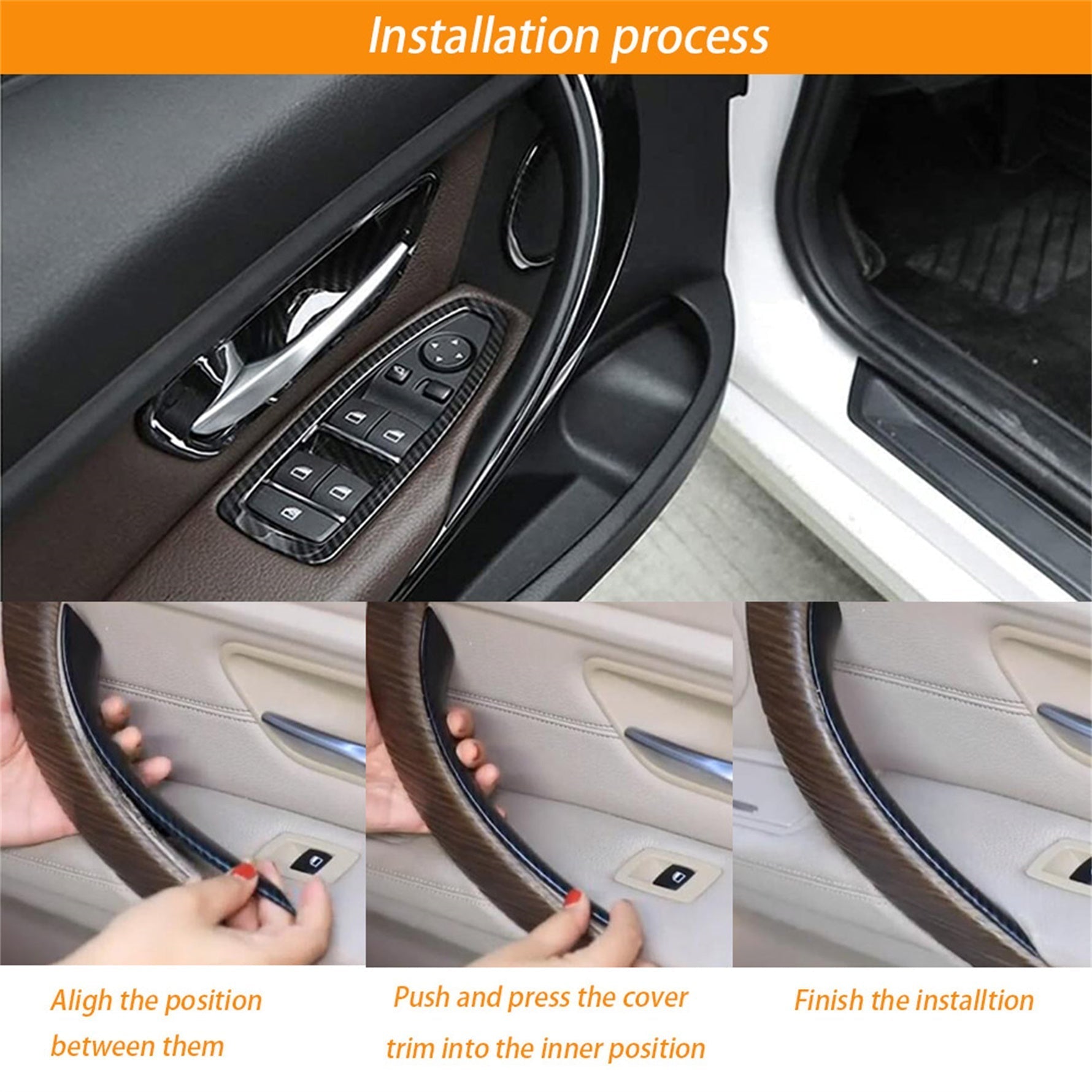 toppartz Inner Door Handle Inside Cover Protect Case For BMW 3 Series F30 F35