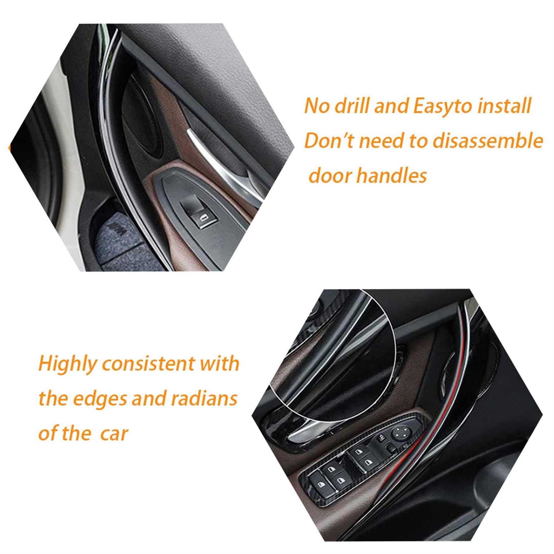 toppartz Inner Door Handle Inside Cover Protect Case For BMW 3 Series F30 F35