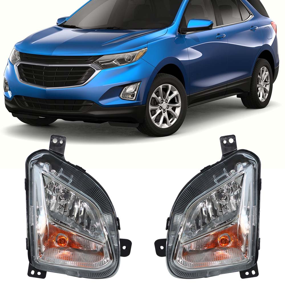TOPPARTZ  LH And RH Bumper Fog Light w/Signal For 2018 2019 2020 Chevy Equinox