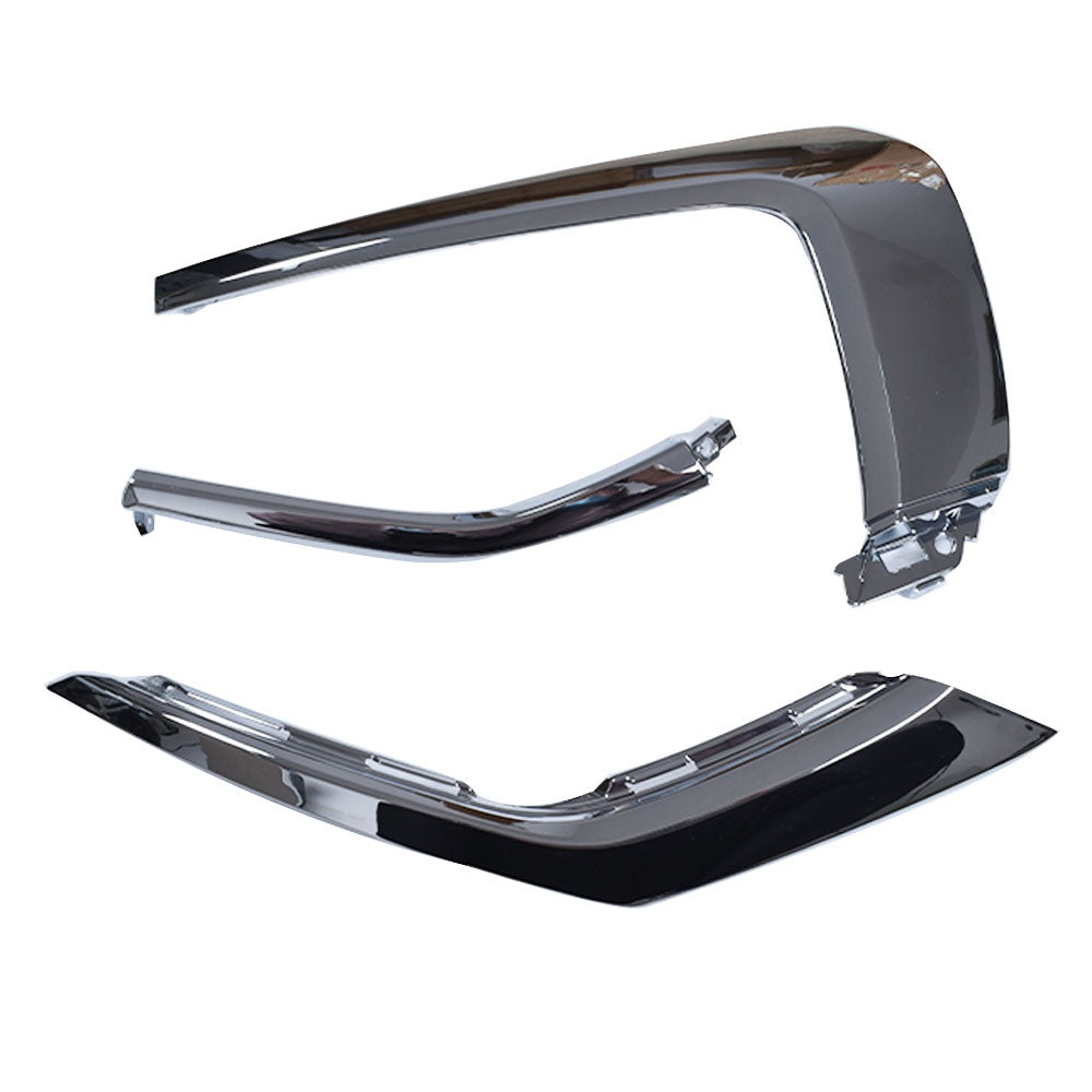 TOPPARTZ RH front Bumper Upper chrome Trim molding Strip Replacement for Mitsubishi Outlander 2016-2019 MI1047103, MI1047104