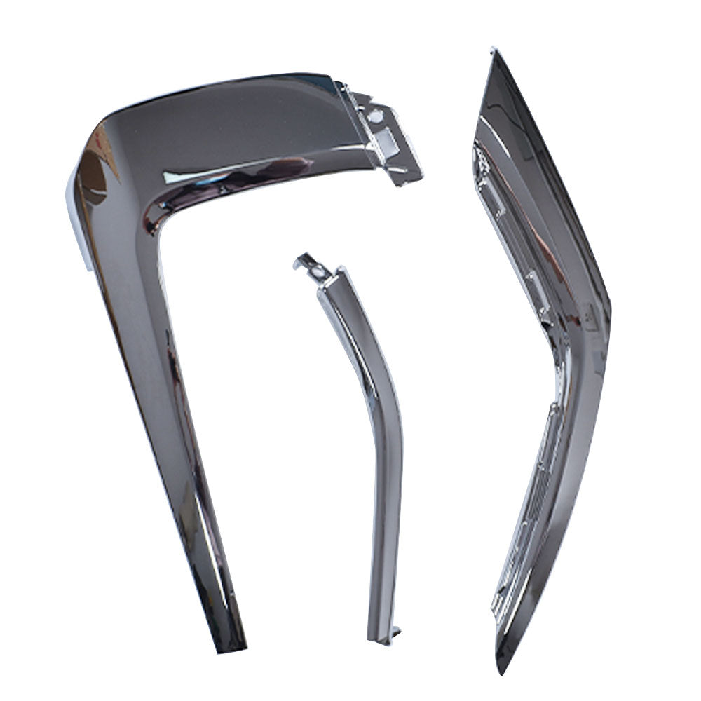 TOPPARTZ RH front Bumper Upper chrome Trim molding Strip Replacement for Mitsubishi Outlander 2016-2019 MI1047103, MI1047104