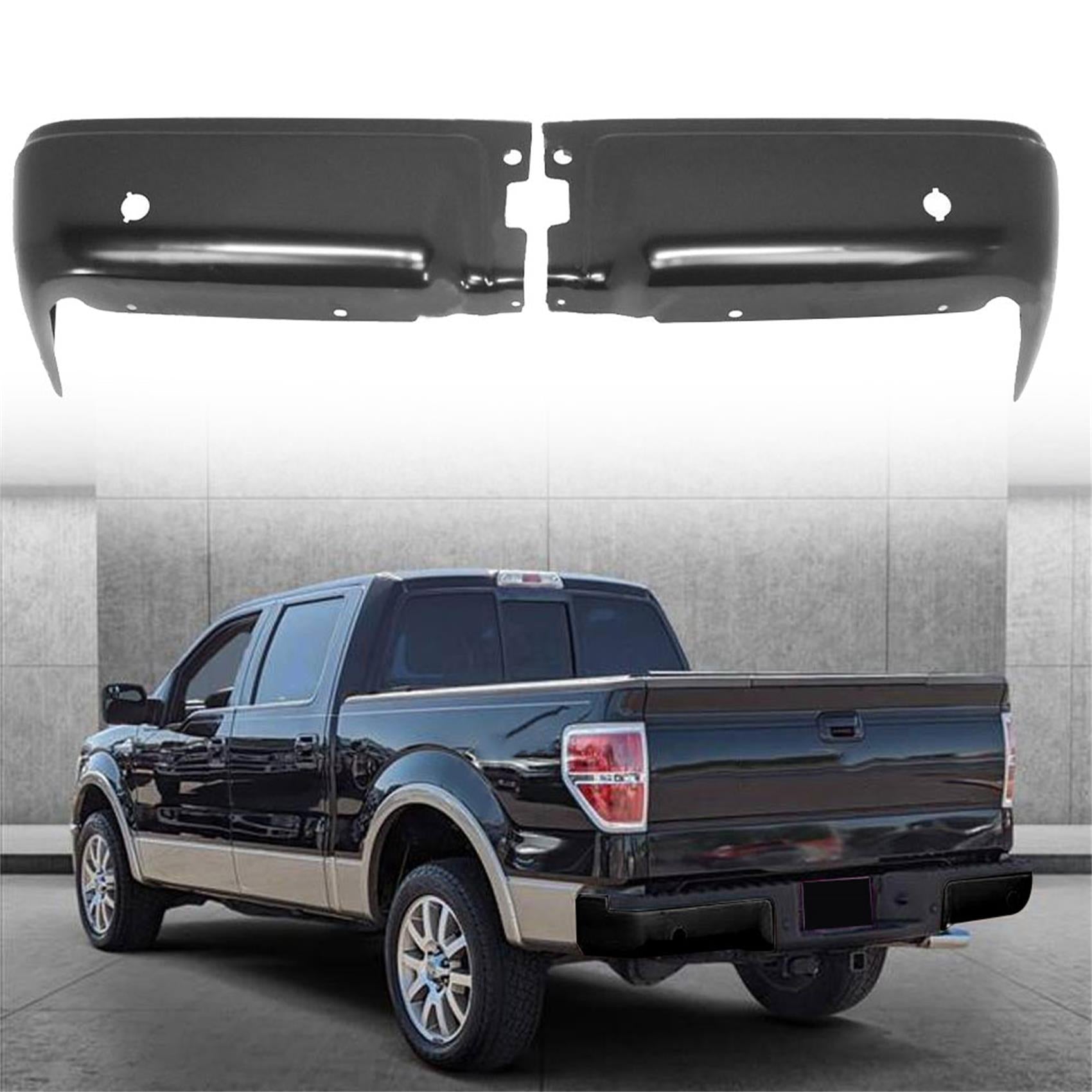 TOPPARTZ Rear Bumper Ends Pair Primered Steel Set For Ford F150 2009-2014 LH RH