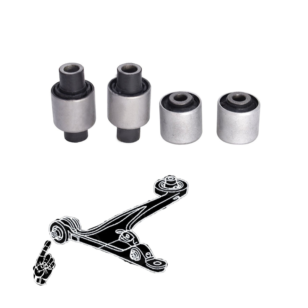 TOPPARTZ Set Of 4 Front Lower Control Arm Bushing For Nisson 350Z 2003-2009