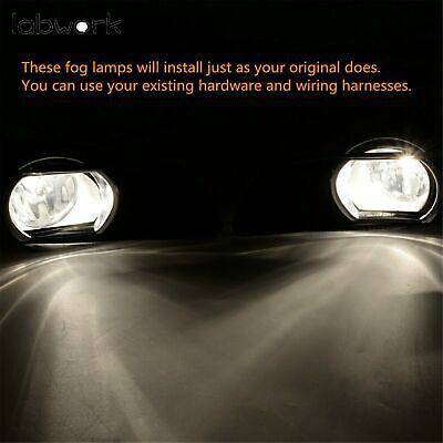 Left+Right Clear Bumper Fog Lights w/Switch Kit For 2007-2009 Toyota Camry