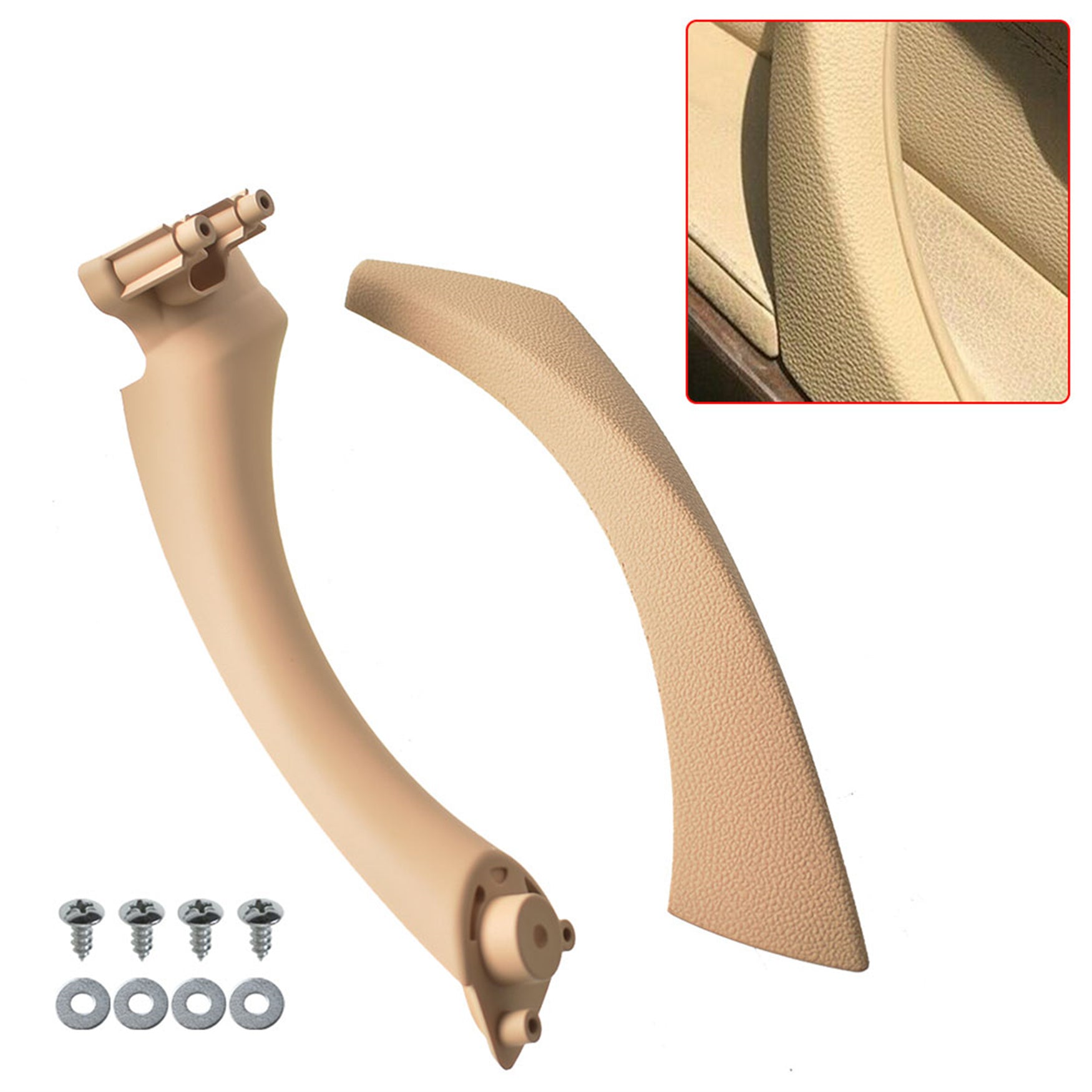Left + Right Inner Door Panel Handle Outer Pull Trim Cover For BMW E90 328i