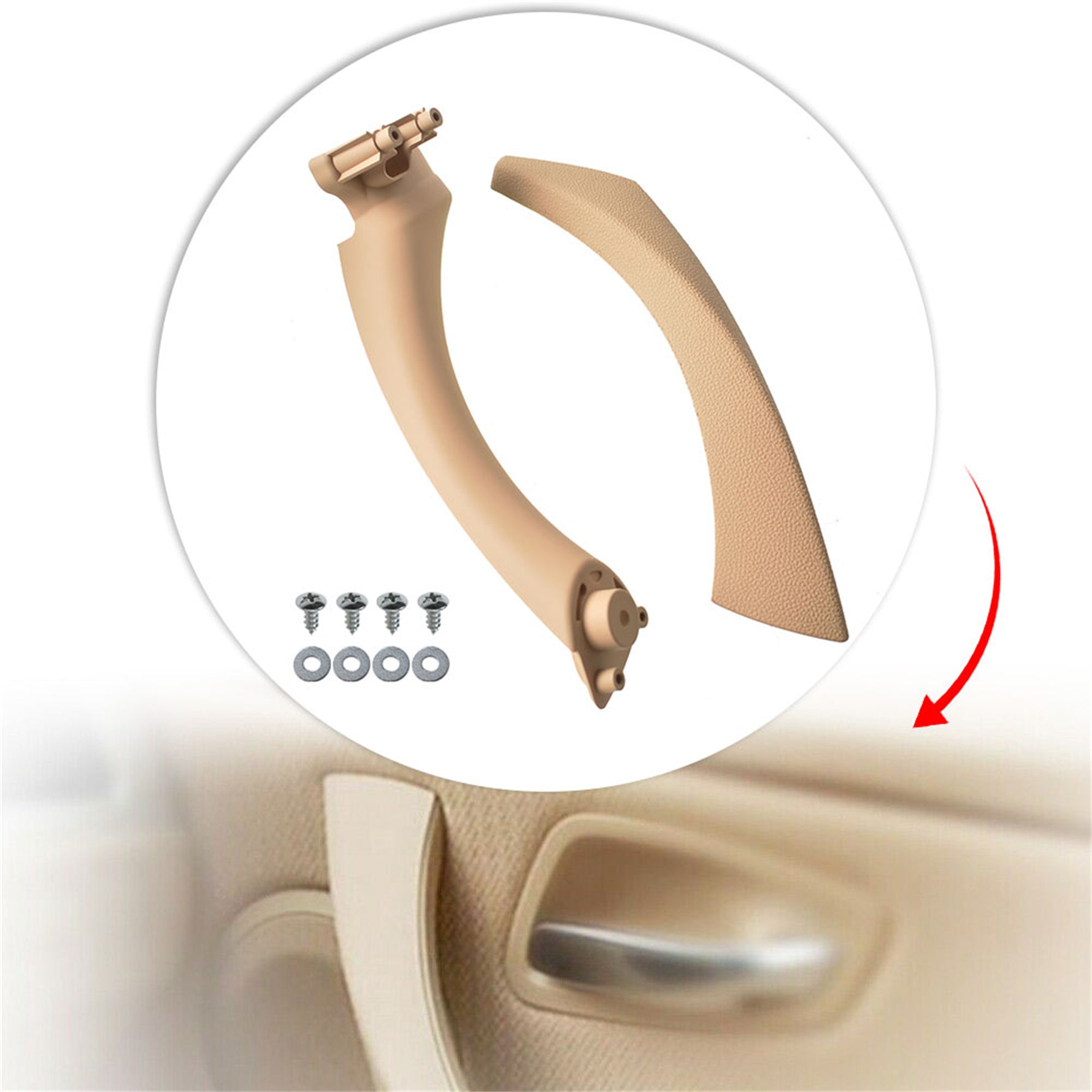 Left + Right Inner Door Panel Handle Outer Pull Trim Cover For BMW E90 328i