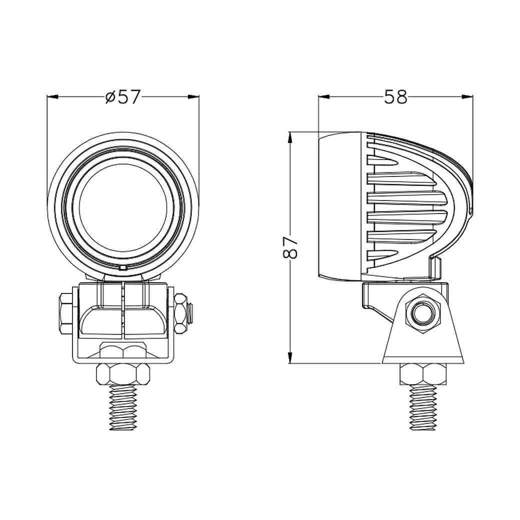 LED work lights|2''10W|PC Len|Flood,Spot|12V 24V DC|360 Rotation
