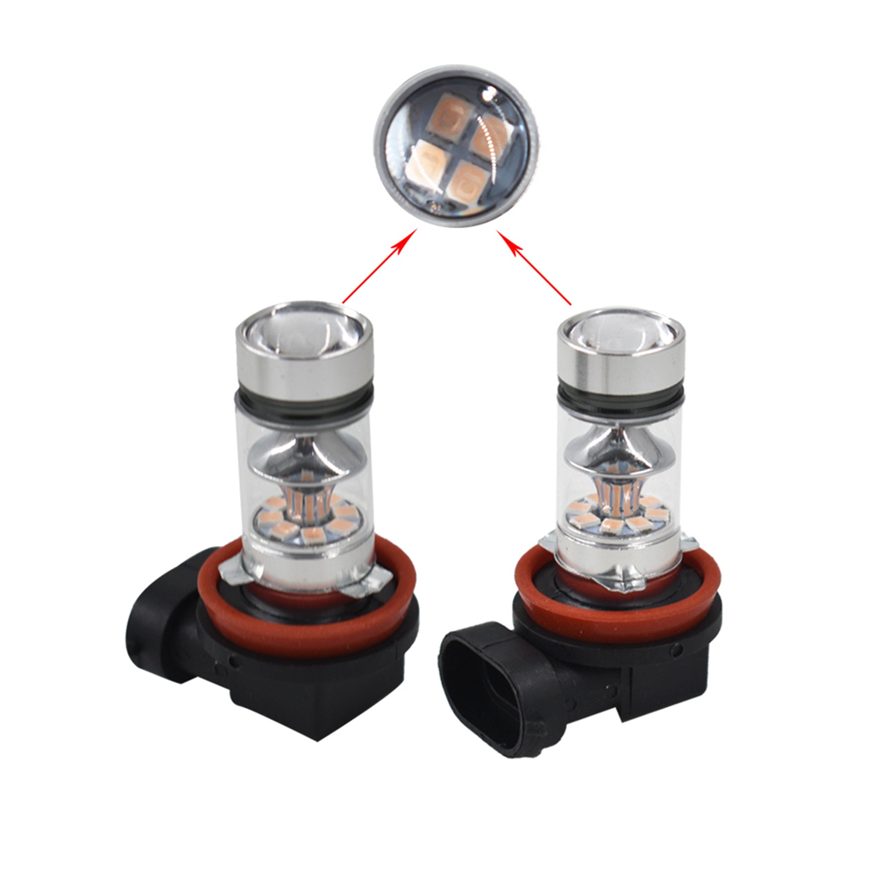 NEW 2x H8 H9 H11 H16 14000K Purple 100W LED Headlight Bulbs Kit Fog Light