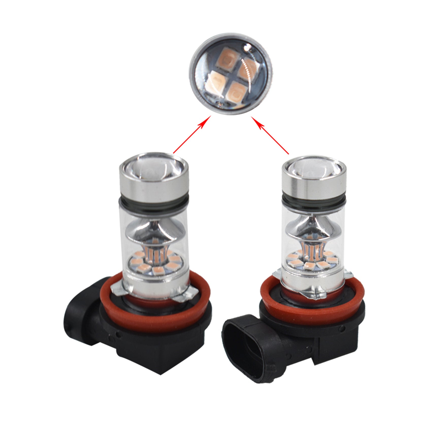 NEW 2x H8 H9 H11 H16 14000K Purple 100W LED Headlight Bulbs Kit Fog Light
