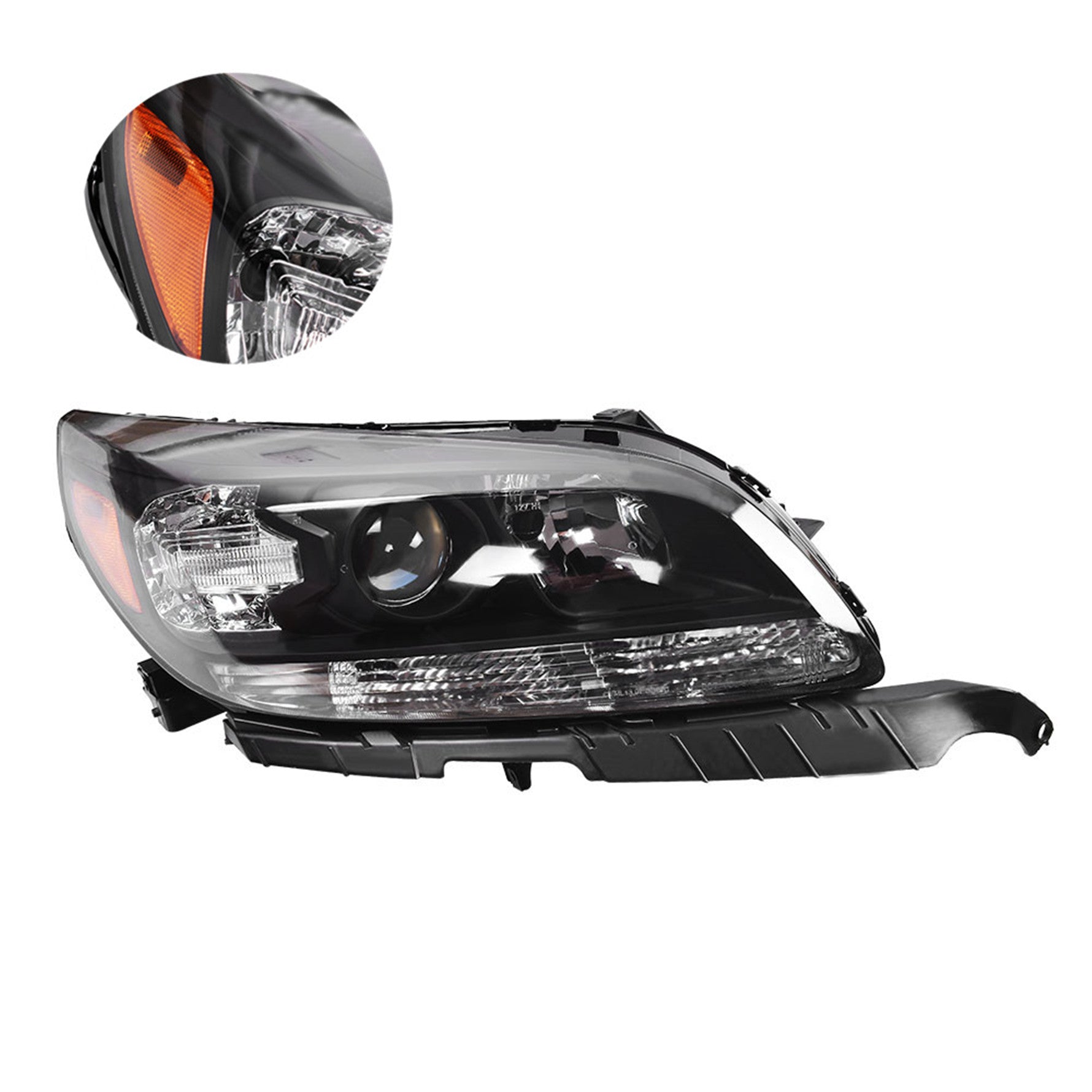 NEW Halogen Projector Headlights Assembly For 2013 2014 2015 Chevy Malibu Black
