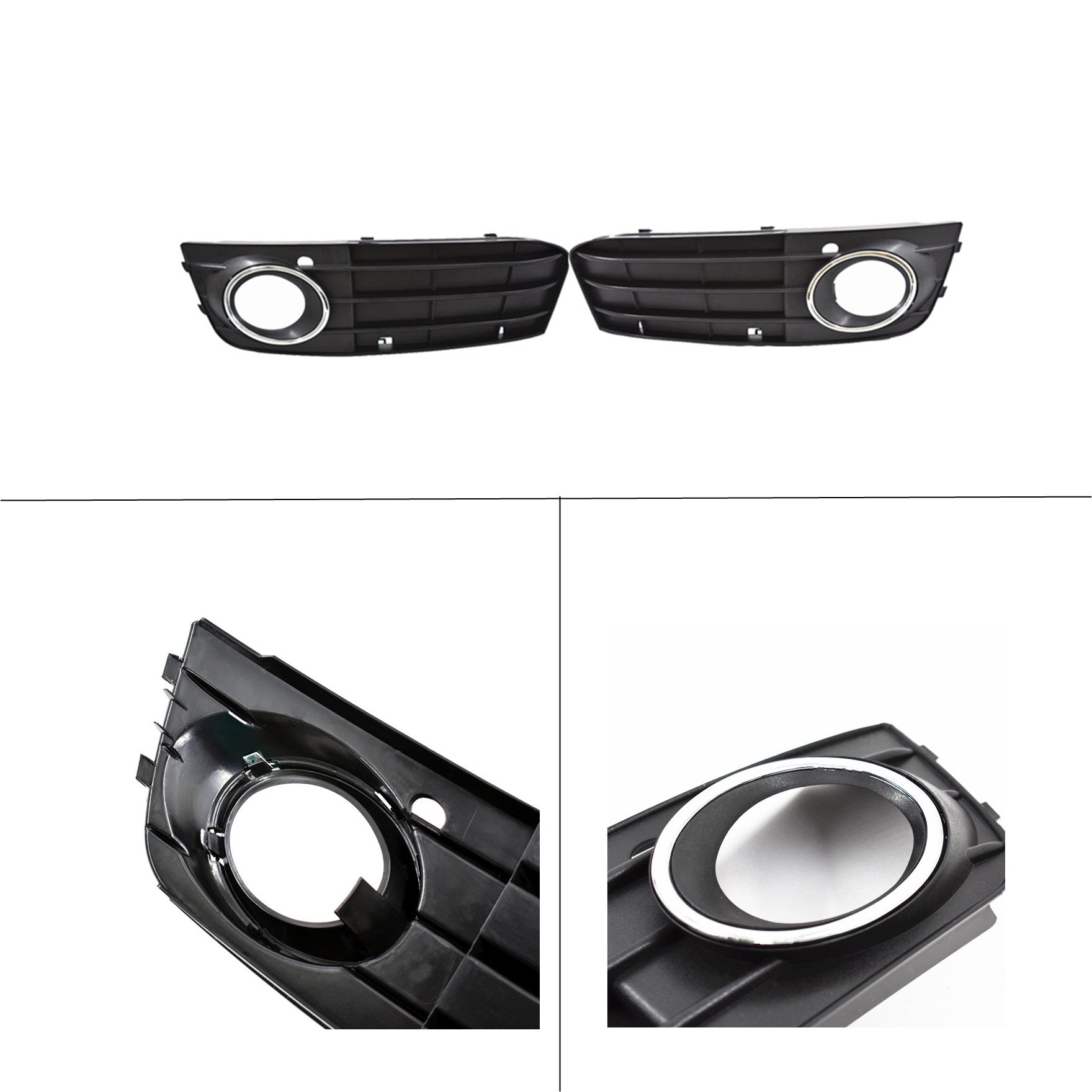 New Pair Front Bumper Fog Light Grille Grill Cover For Audi A4 B8 A4L 2009-2012