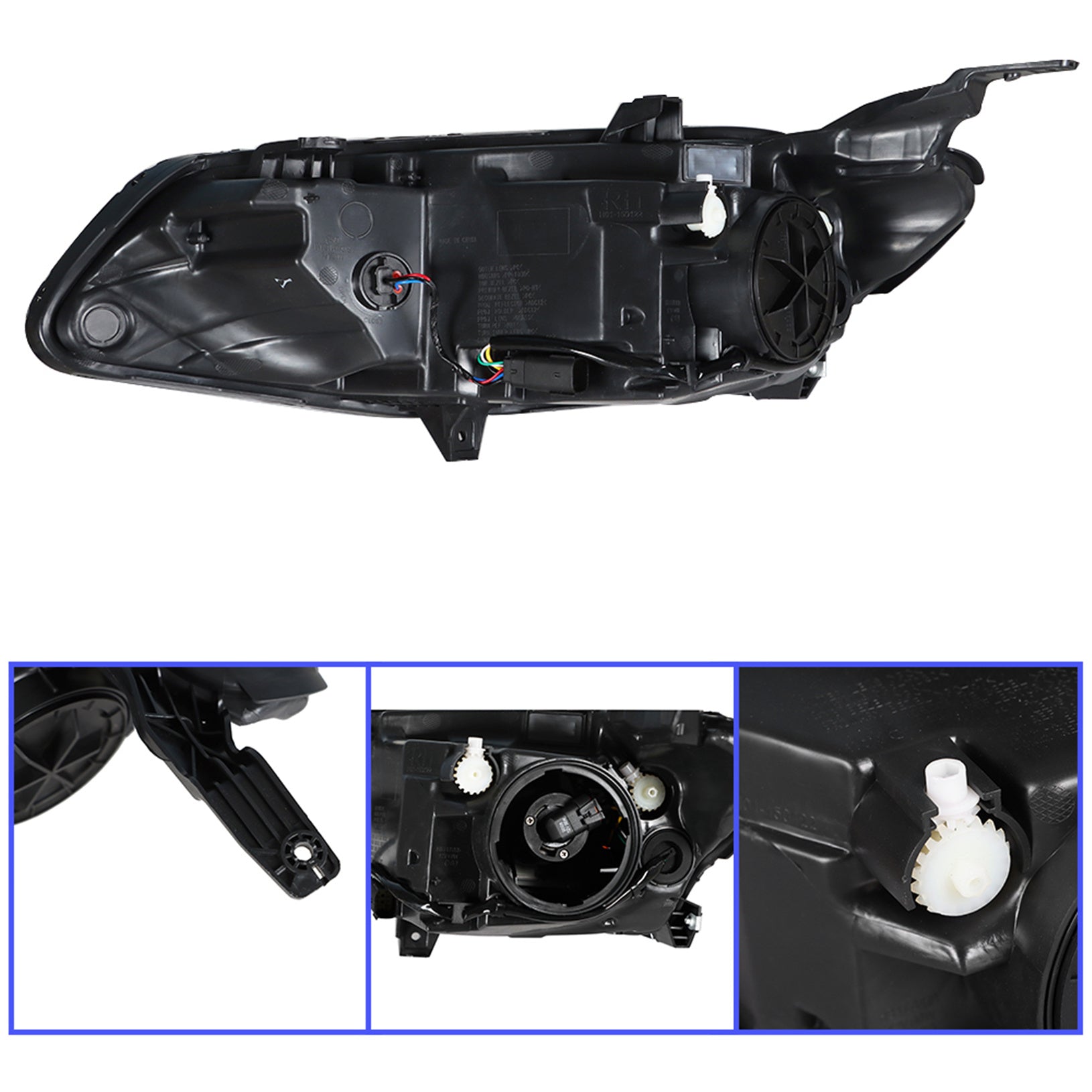 Pair Headlights Fit For 2016-2018 Chevy Malibu Black Housing Clear Lens Headlamp