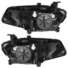 Pair Headlights Fit For 2016-2018 Chevy Malibu Black Housing Clear Lens Headlamp