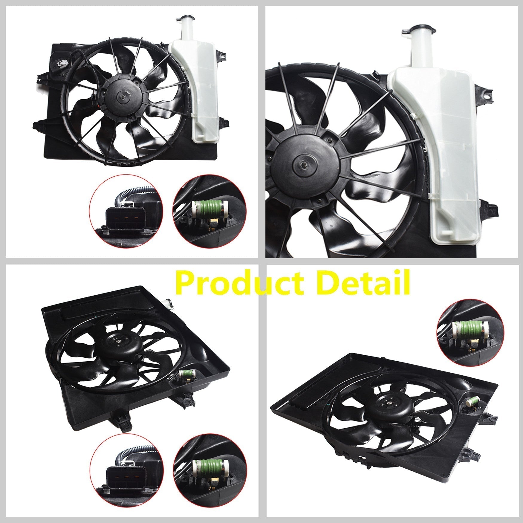 Radiator AC Condenser Cooling Fan Assembly For 2017-2018 Elantra 2.0L