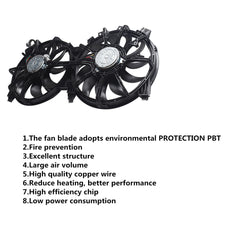 Radiator + AC Condenser Cooling Fan For 07-18 Altima Sedan 16-18 Maxima 620-453