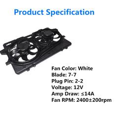 Radiator And Condenser Fan For Ford Escape Mercury Mariner FO3115182 FA70593