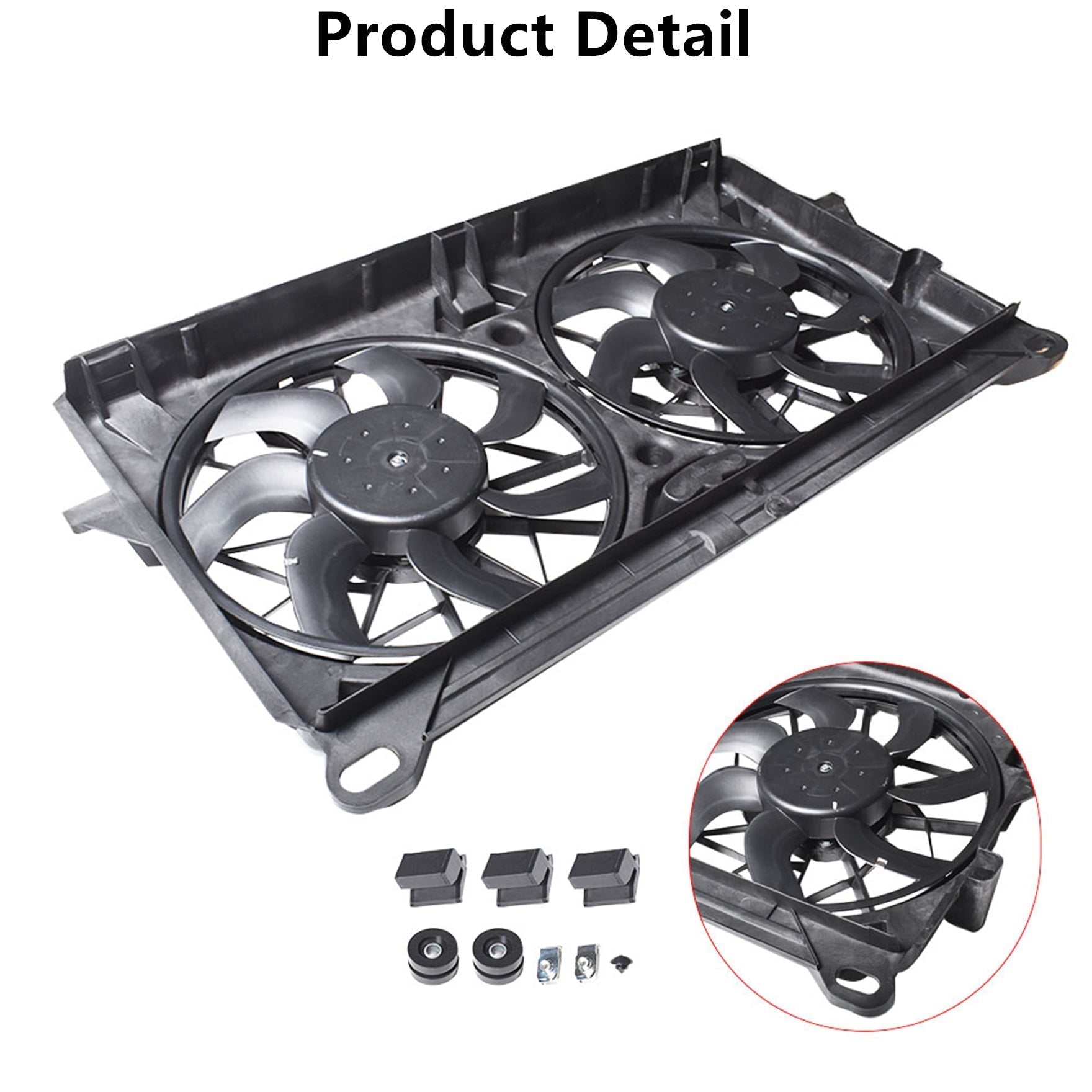 Radiator And Condenser Fan For GMC Sierra 2500 HD Chevrolet GM3115212 TYC622230