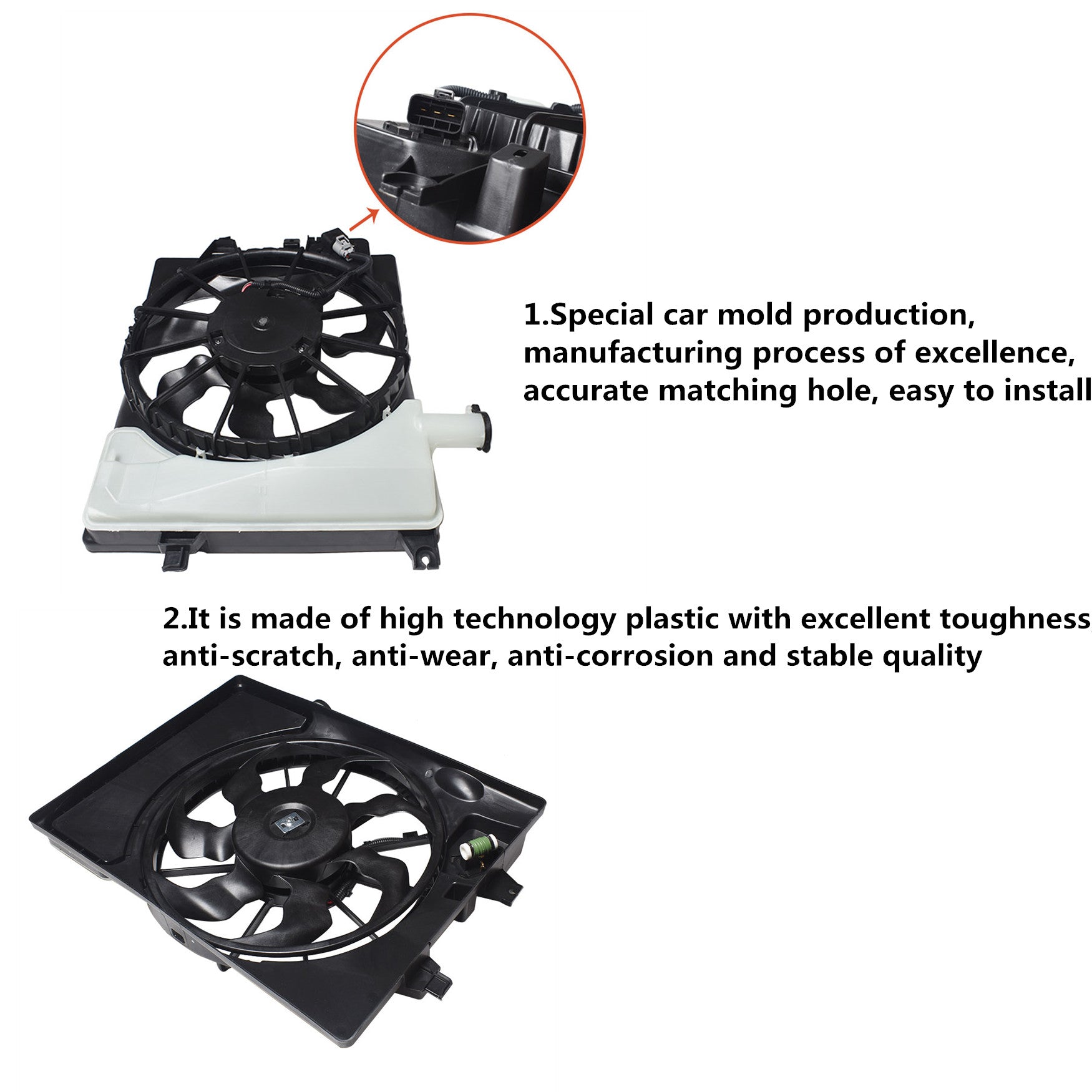Radiator And Condenser Fan For Hyundai Elantra Kia Forte HY3115152 TYC623510
