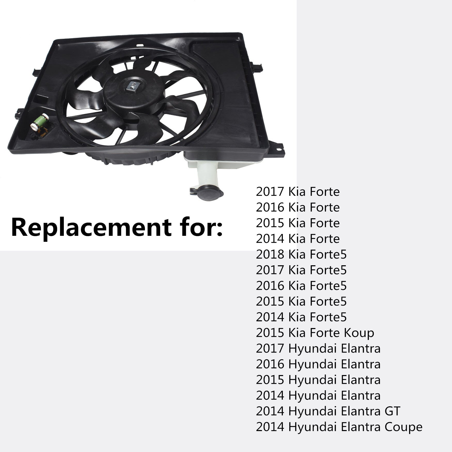 Radiator And Condenser Fan For Hyundai Elantra Kia Forte HY3115152 TYC623510